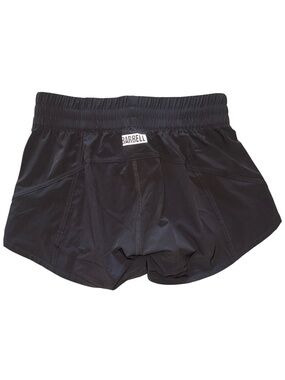 Barbell Apparel Women’s Black Athletic Running Shorts Size Small Zip Pocket